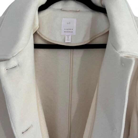 Lauren Conrad Wool-Blend Coat in Ivory – Women’s Plus 1X - Picture 5 of 7